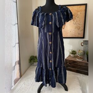 Terra & Sky stripe dress 0X
